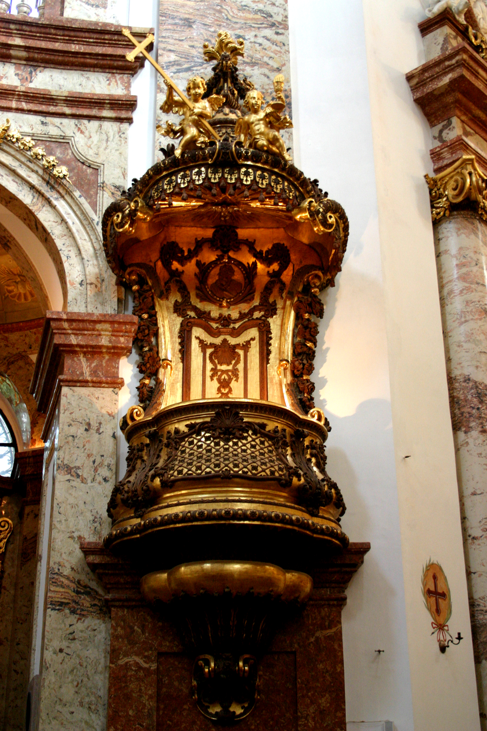 Inside Karlskirche in Vienna